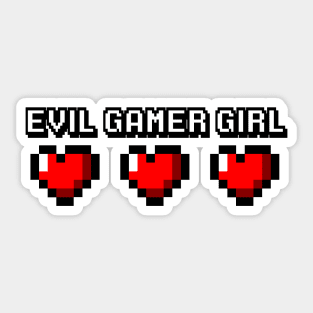 Evil Gamer Girl - heart Gamer Sticker